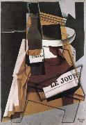 Winebottle Daily and fruit dish Juan Gris